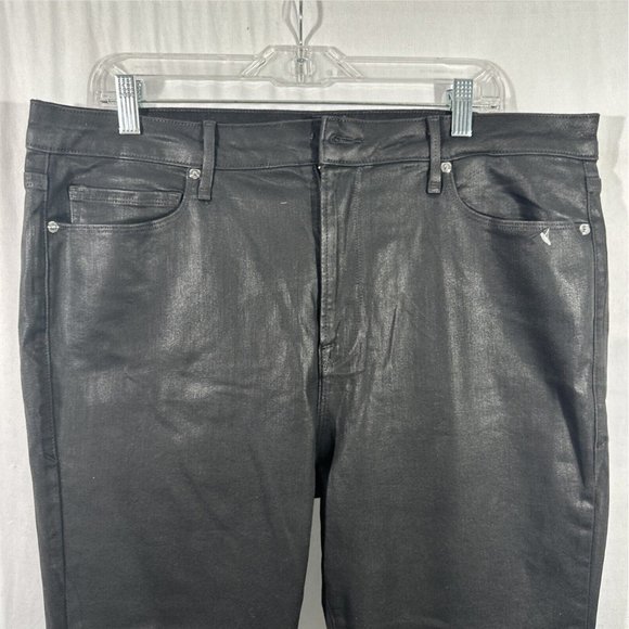 NWD $170 GOOD AMERICAN [ 18 ] Good Legs Coated Skinny‎ Jeans in Black - Picture 5 of 16